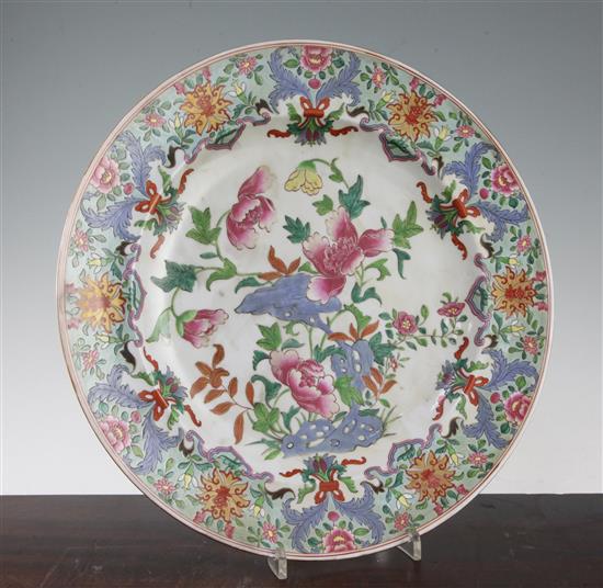 A Samson of Paris famille rose dish, in Chinese export style, 35cm